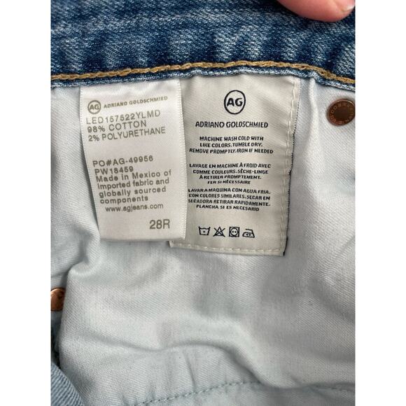 AG Adriano Goldschmied The Ex-Boyfriend Slim Jeans Women's 28 Blue Distressed - Picture 9 of 11
